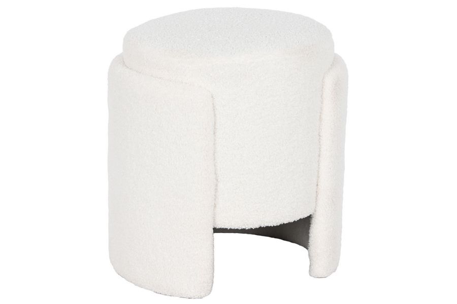Puf Boucle okrągły biały - Item International