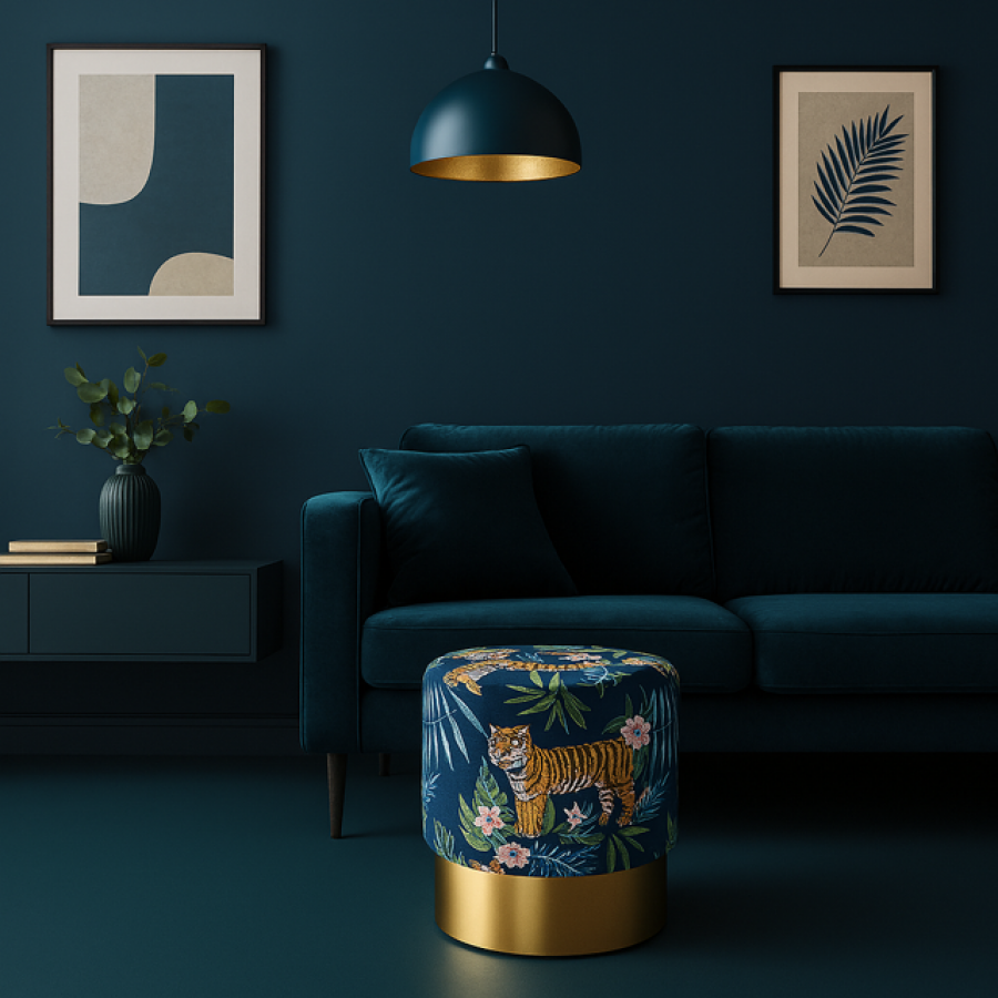 Puf Cherry Jungle Tiger złoty - Kare Design