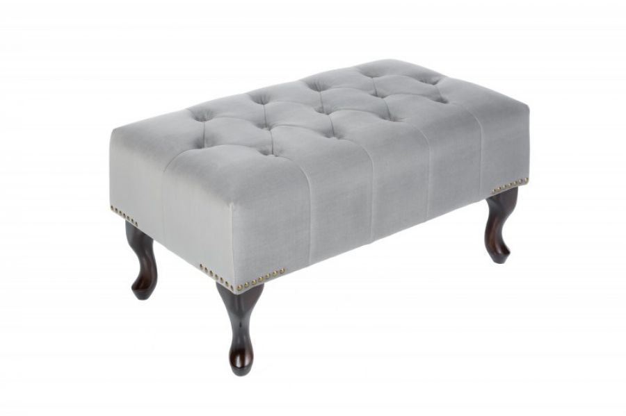 Puf Chesterfield srebrny szary - Invicta Interior