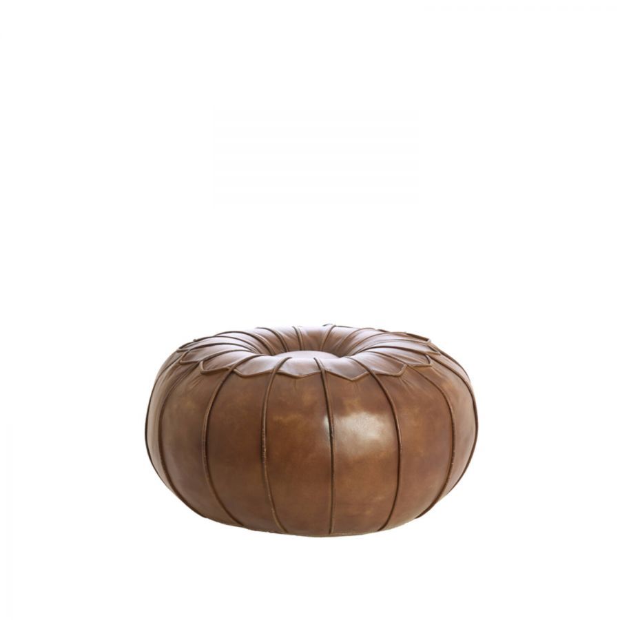 Puf Heritage skórzany 58 cm brązowy