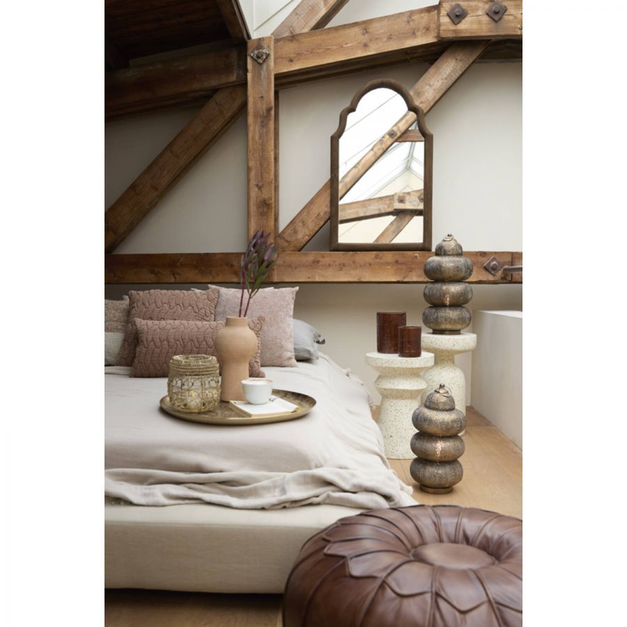 Puf Heritage skórzany 58 cm brązowy