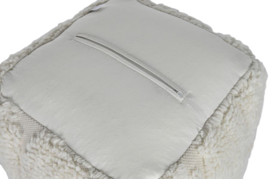 Puf Japandi boucle biały - Item International