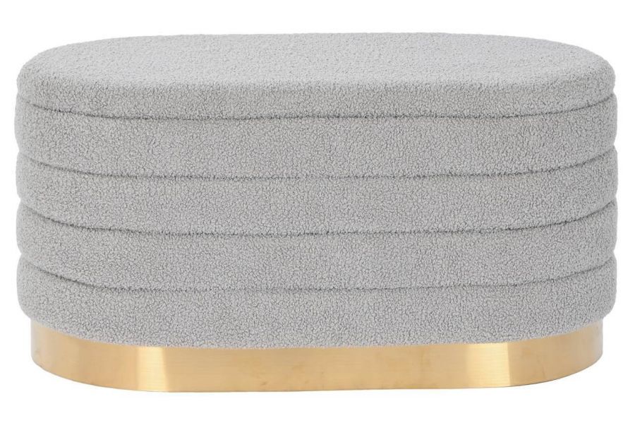 Puf ławka Boucle szara ze schowkiem - Item International