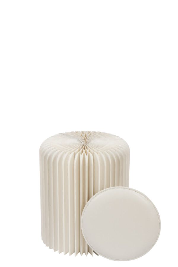 Puf papierowy składany Off biały