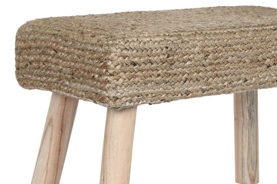 Puf taboret jutowy z drewna - Item International