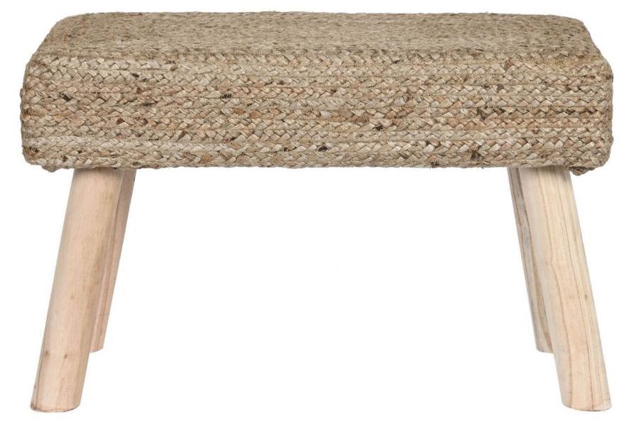 Puf taboret jutowy z drewna - Item International