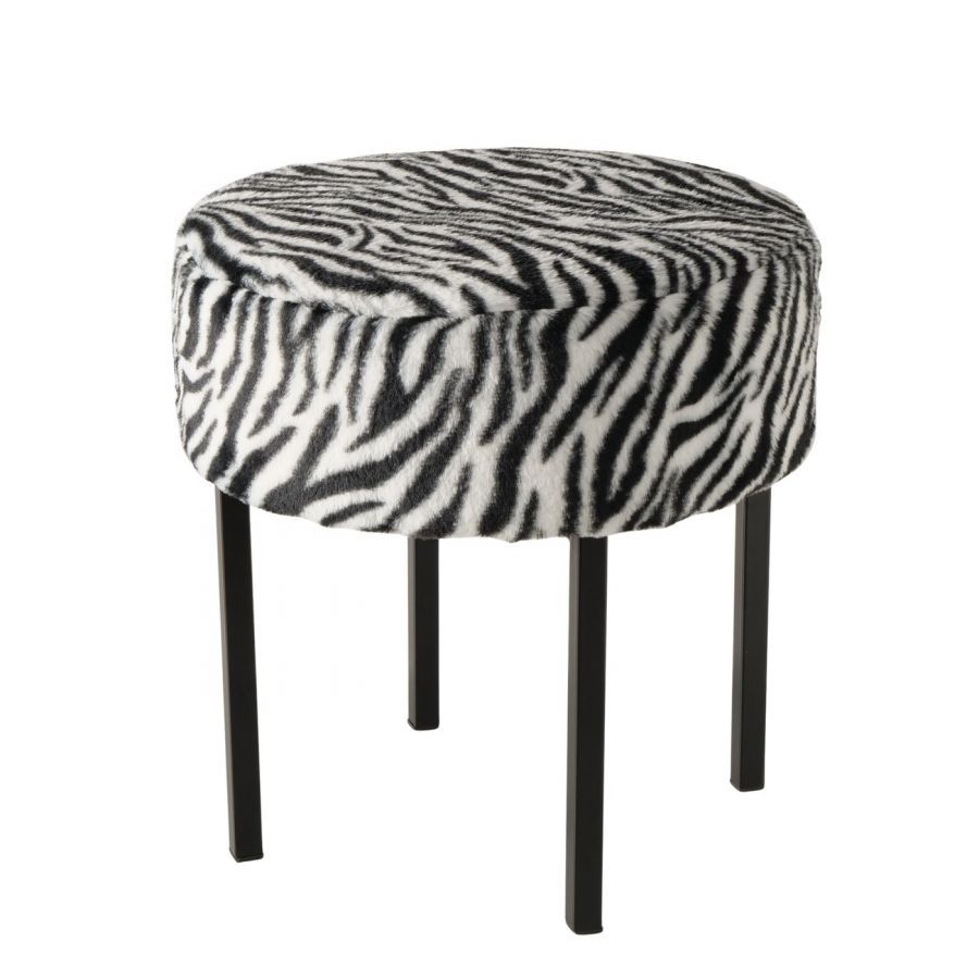 Puf Zebra Noir
