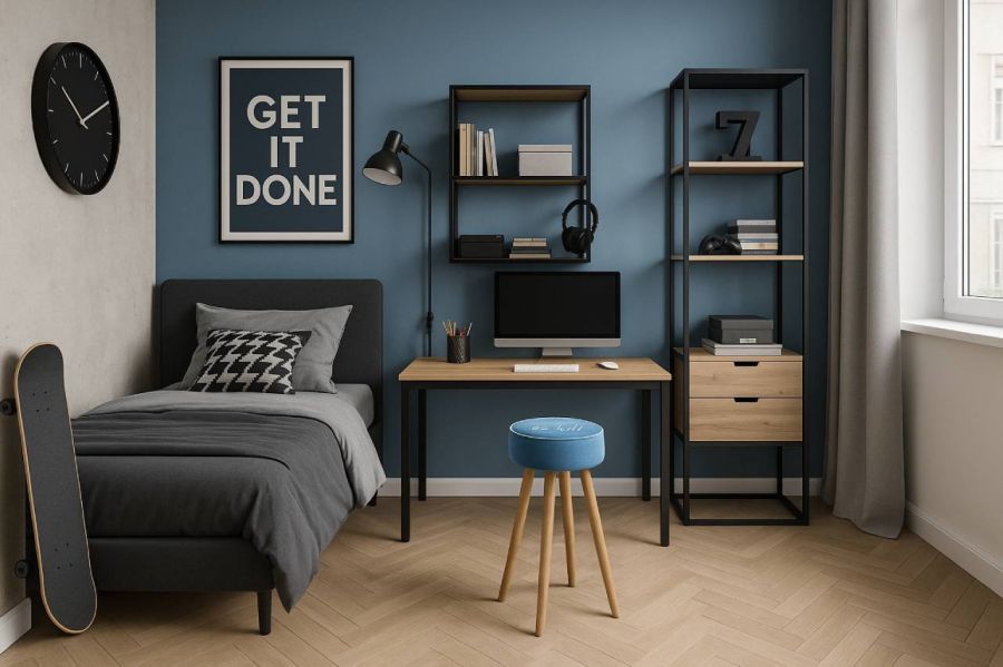 Pufa Taboret Wood z napisem kolor do wyboru - Koopman