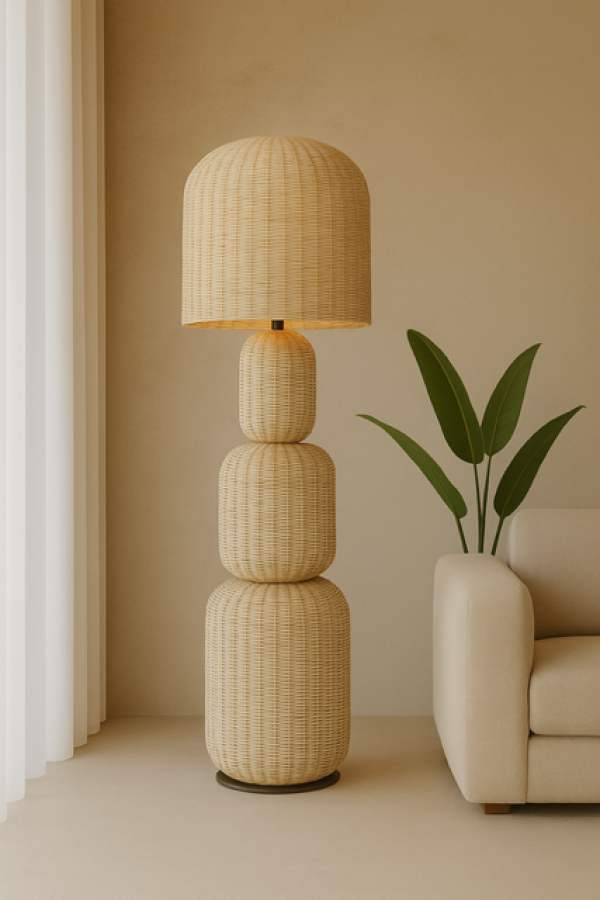 Rattanowa lampa podłogowa New Design - Item International