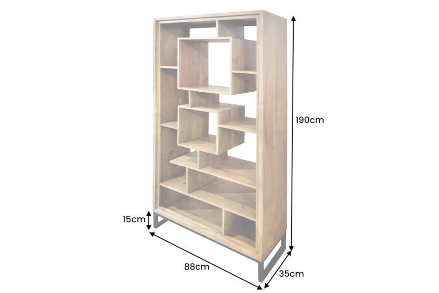 Regał drewniany Cubus drewno akacjowe 190 cm - Invicta Interior