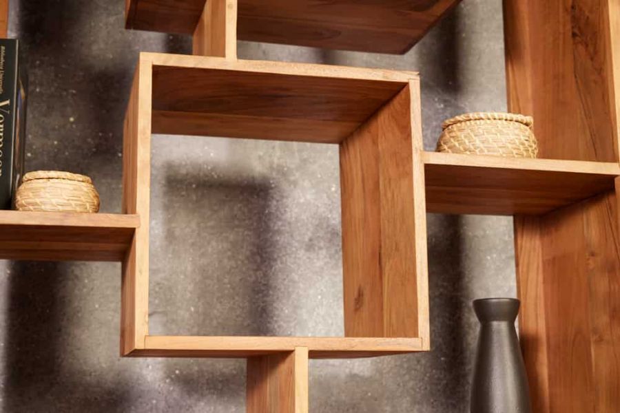 Regał drewniany Cubus drewno akacjowe 190 cm - Invicta Interior
