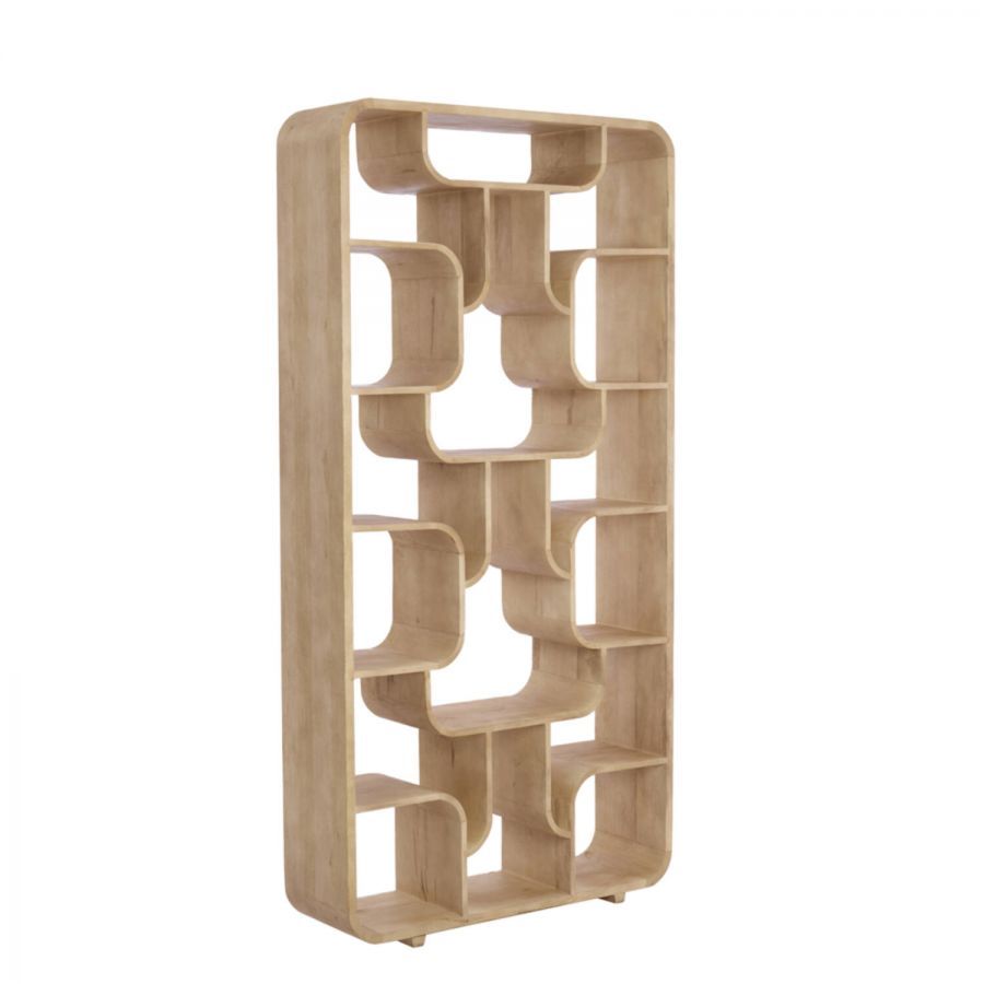 Regał opływowy z półkami Flowrack z drewna natur - Light & Living