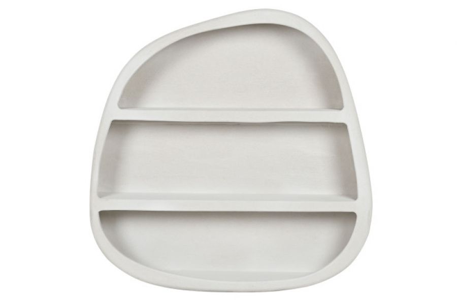 Regał ścienny owalny Cement biały ivory 100 cm big