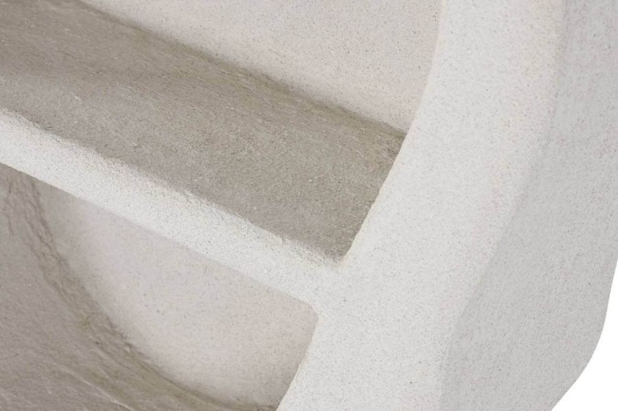 Regał ścienny owalny Cement biały ivory 80 cm 