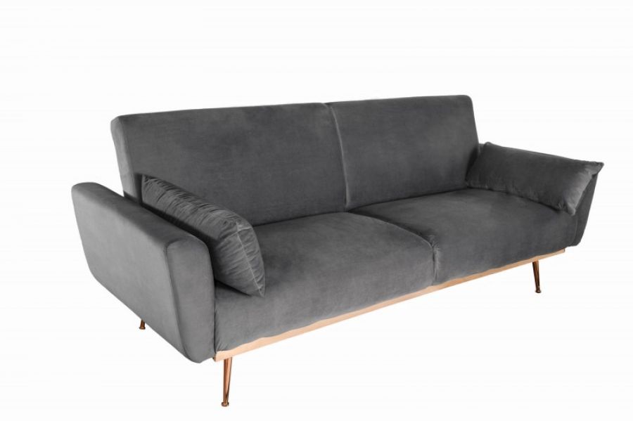 Sofa Bellezza 208 cm aksamitna szara  - Invicta Interior