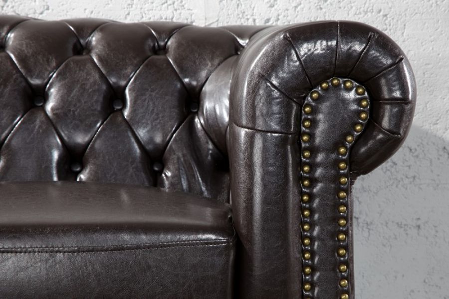 Sofa Chesterfield Oxford 2 coffee  - Invicta Interior
