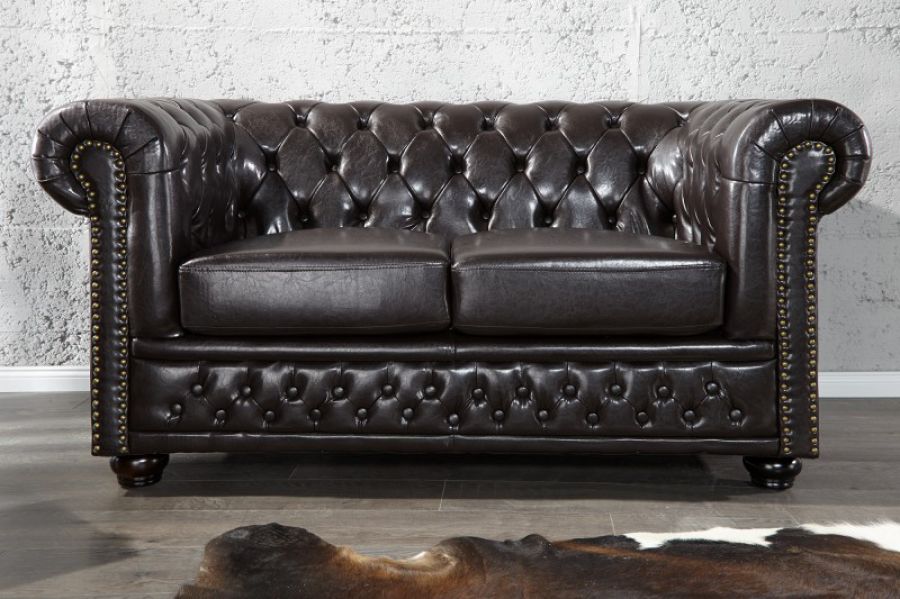 Sofa Chesterfield Oxford 2 coffee  - Invicta Interior