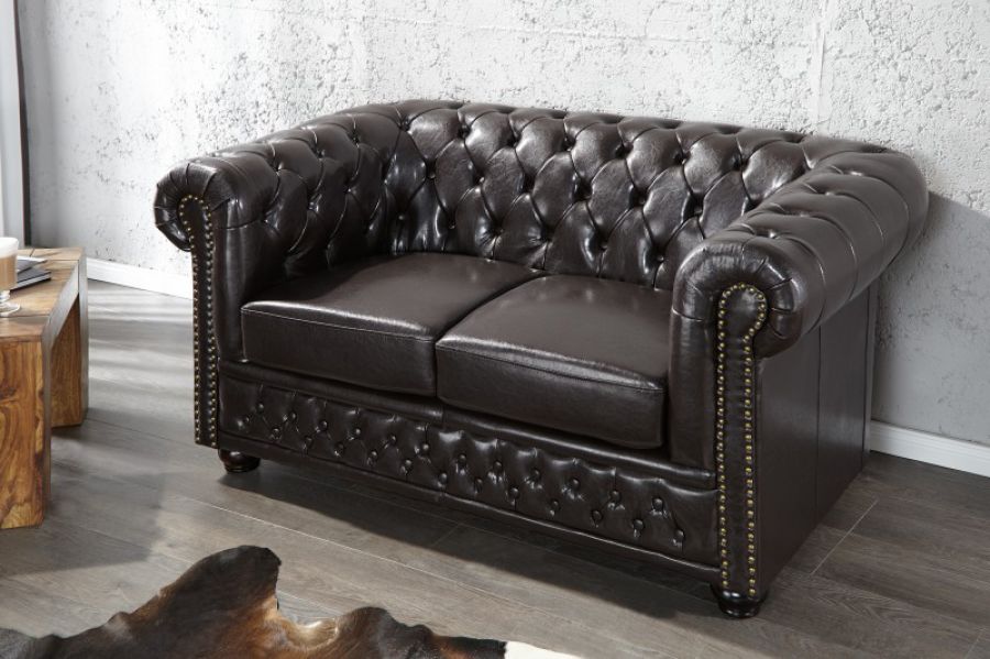 Sofa Chesterfield Oxford 2 coffee  - Invicta Interior
