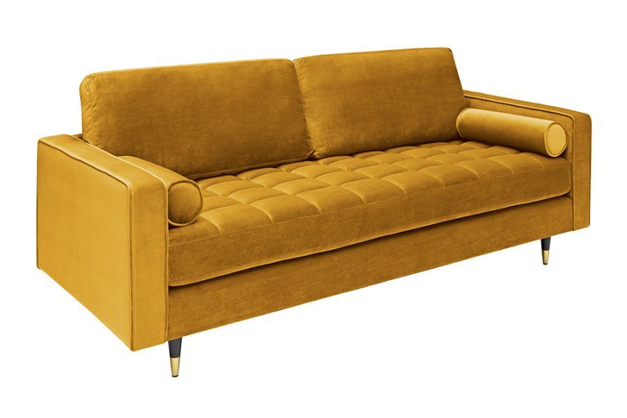 Sofa Cozy Velvet aksamitna musztardowa