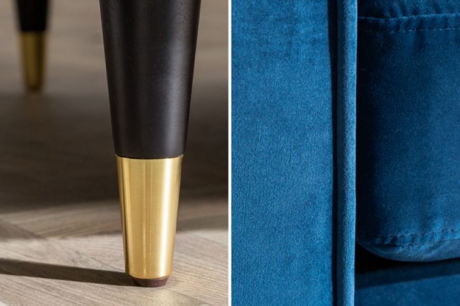 Sofa Cozy Velvet aksamitna niebieska  - Invicta Interior