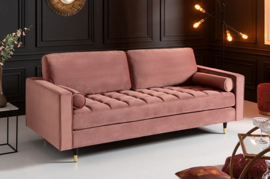 Sofa Cozy Velvet aksamitna różowa - Invicta Interior