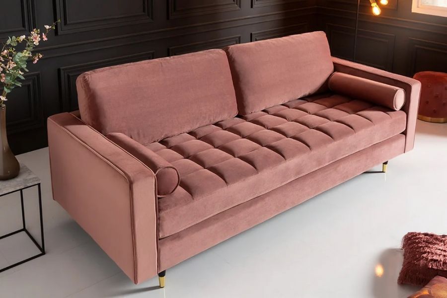 Sofa Cozy Velvet aksamitna różowa - Invicta Interior