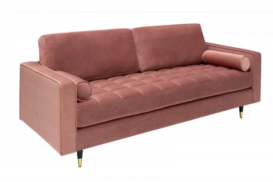 Sofa Cozy Velvet aksamitna różowa - Invicta Interior