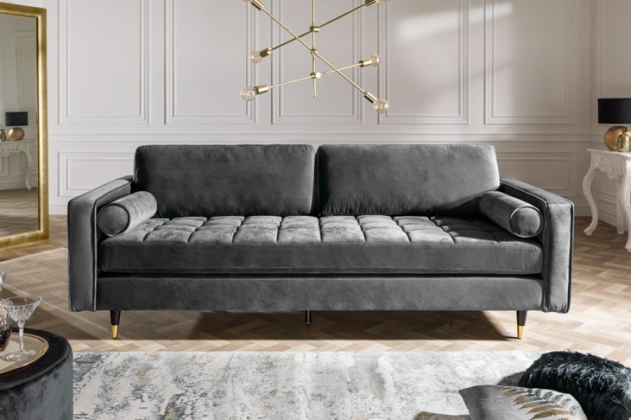 Sofa Cozy Velvet aksamitna szara - Invicta Interior