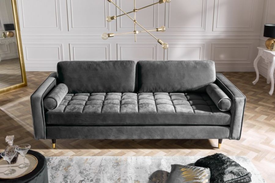 Sofa Cozy Velvet aksamitna szara - Invicta Interior