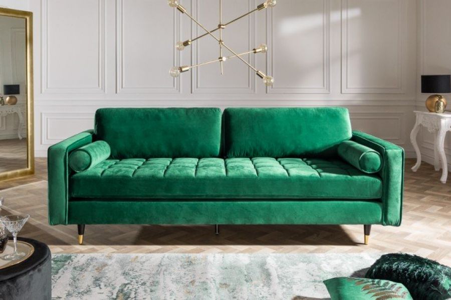 Sofa Cozy Velvet aksamitna zielony szmaragdowy - Invicta Interior