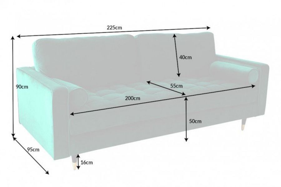 Sofa Cozy Velvet aksamitna zielony szmaragdowy - Invicta Interior