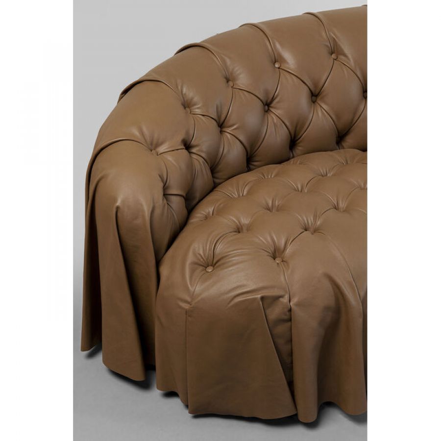 Sofa Drapes 226 cm brązowa  - Kare Design