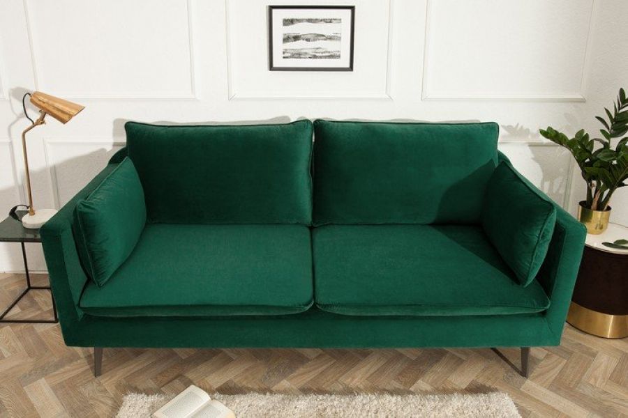 Sofa Famous zielona aksamitna - Invicta Interior