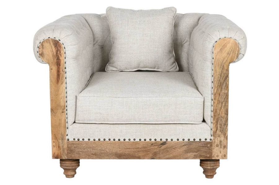 Sofa Fotel Chesterfield Luxury z drewna mango