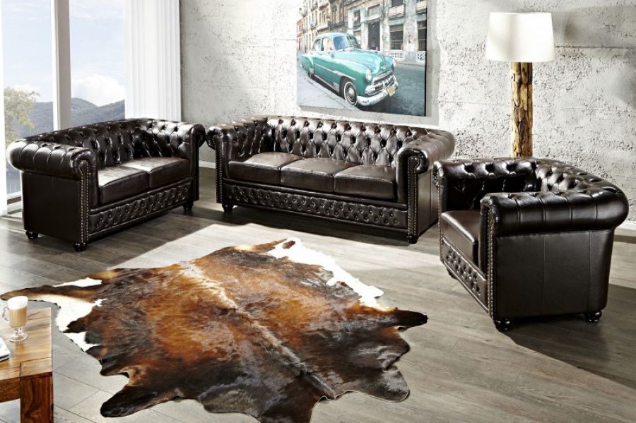 Sofa Fotel Chesterfield Oxford 1 coffee  - Invicta Interior