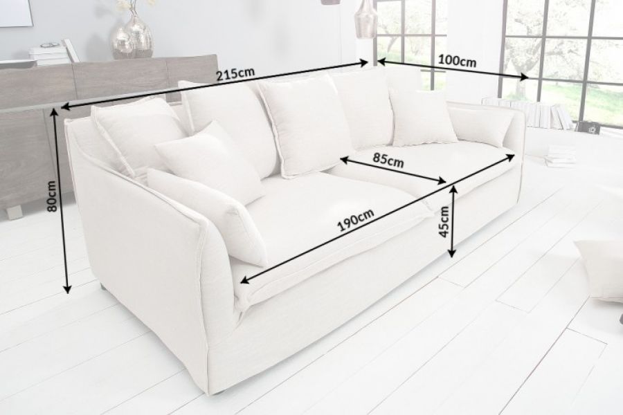 Sofa Heaven rustykalna lniana kolor natur - Invicta Interior
