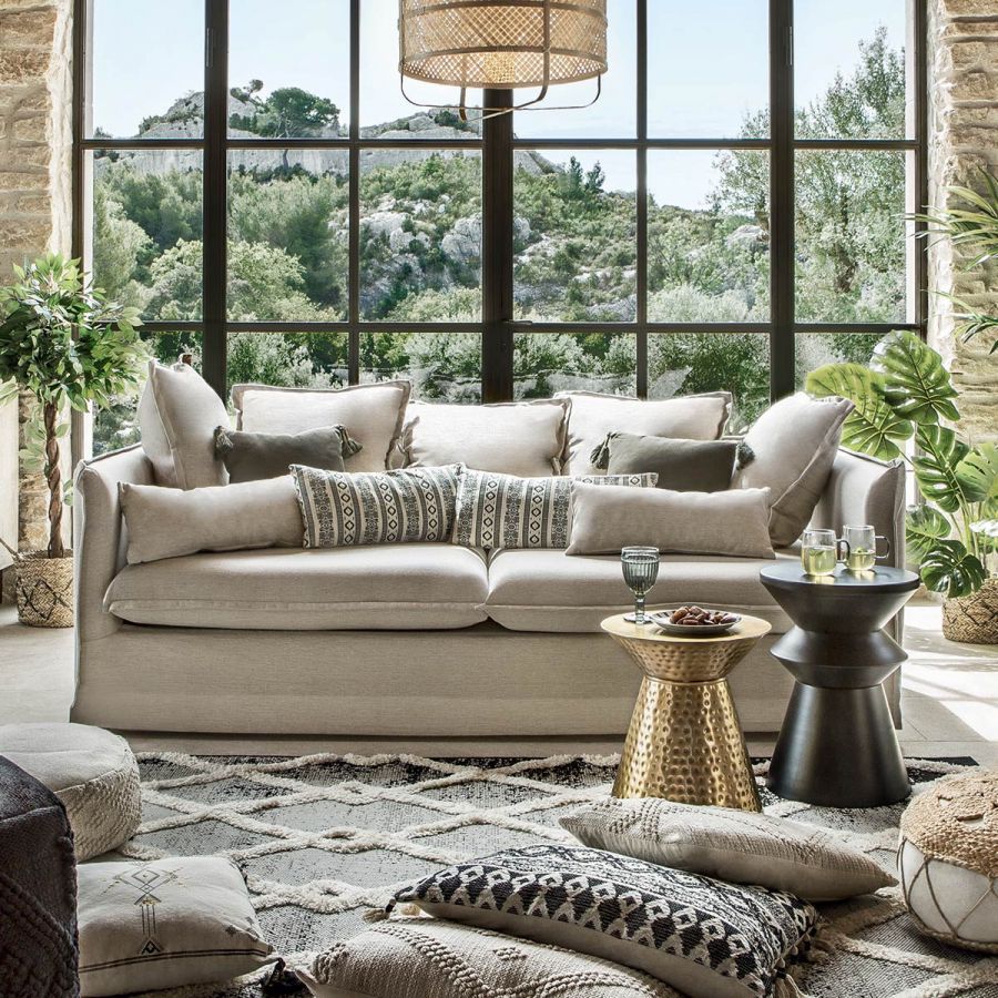 Sofa Heaven rustykalna lniana beżowa - Atmosphera
