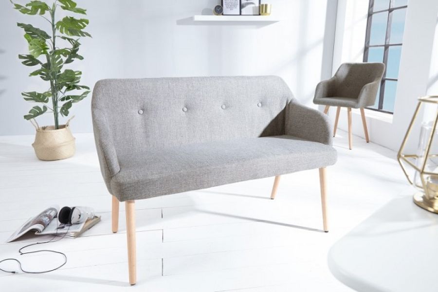Sofa Ławka Scandinavia szara  - Invicta Interior