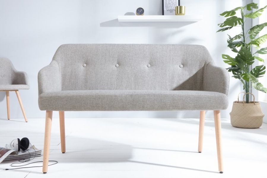 Sofa Ławka Scandinavia szara  - Invicta Interior