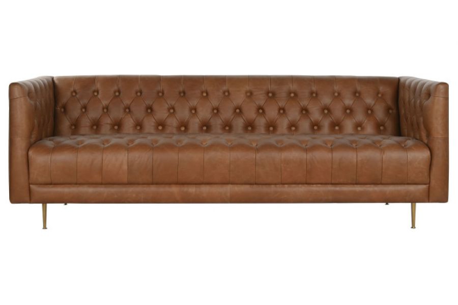 Sofa Lujo luxury skórzana brązowa  - Item International