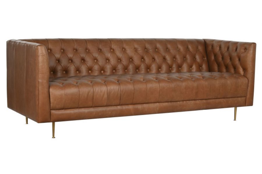 Sofa Lujo luxury skórzana brązowa  - Item International