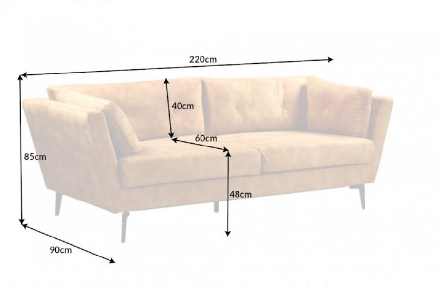 Sofa Marvelous musztardowa - Invicta Interior