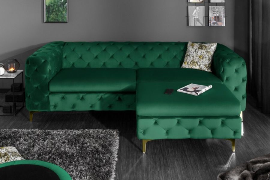 Sofa Chesterfield Modern Barock 240cm zielony butelkowy - Invicta Interior