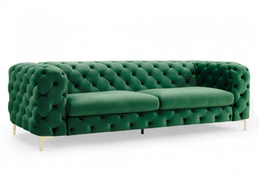 Sofa Chesterfield Modern Barock 240cm zielony butelkowy - Invicta Interior