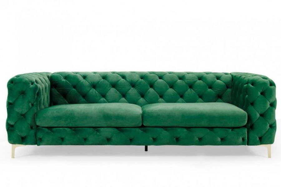 Sofa Chesterfield Modern Barock 240cm zielony butelkowy - Invicta Interior