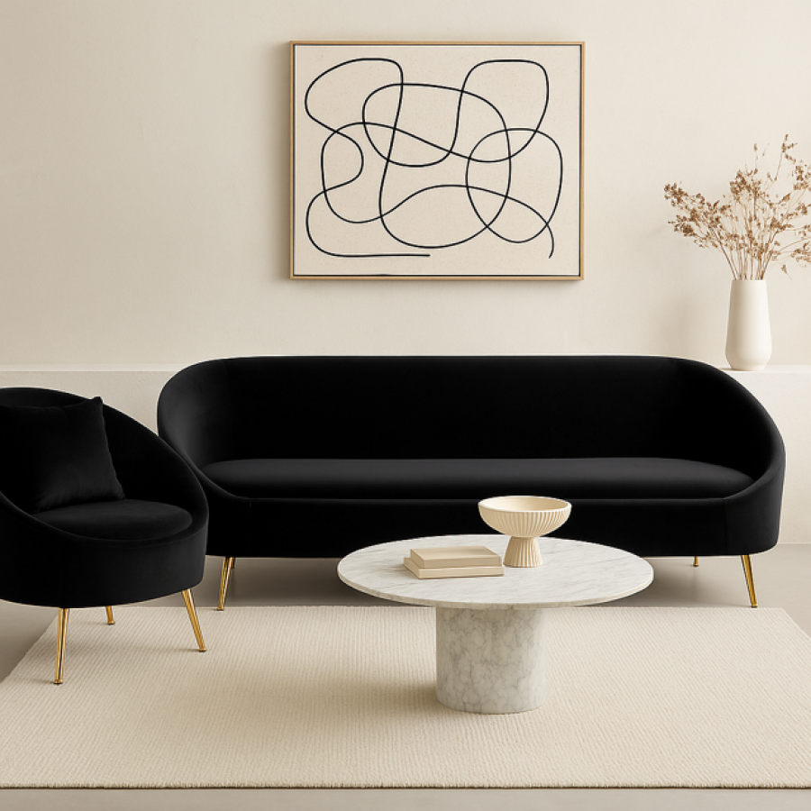 Sofa Mouth czarna - Inart