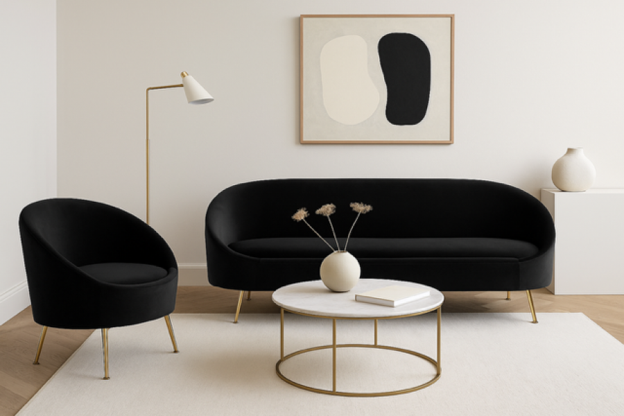 Sofa Mouth czarna - Inart