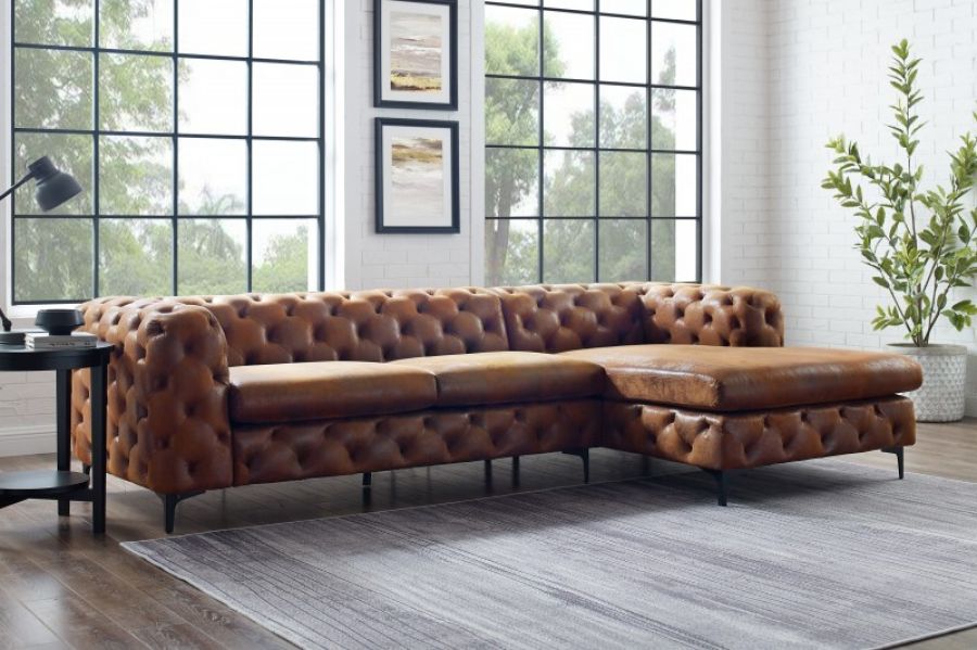 Sofa Narożnik Chesterfield Modern Barock antyczny brązowy  - Invicta Interior