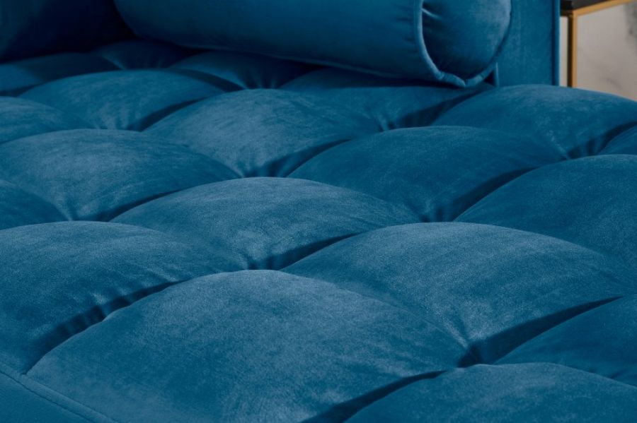 Sofa Narożnik Cozy Velvet aksamitny niebieski - Invicta Interior