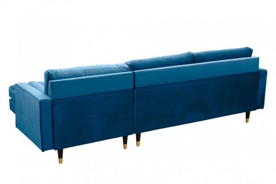 Sofa Narożnik Cozy Velvet aksamitny niebieski - Invicta Interior